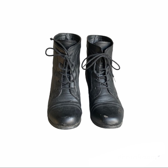 Ardene Ankle Black Combat Boots - Picture 2 of 5